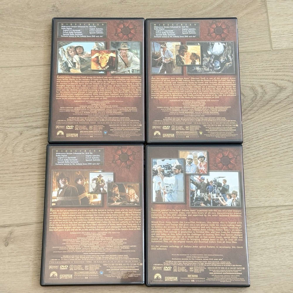 Indiana Jones Complete DVD Movie Collection Widescreen 4 Disc Box Set 2003 - Picture 6 of 6